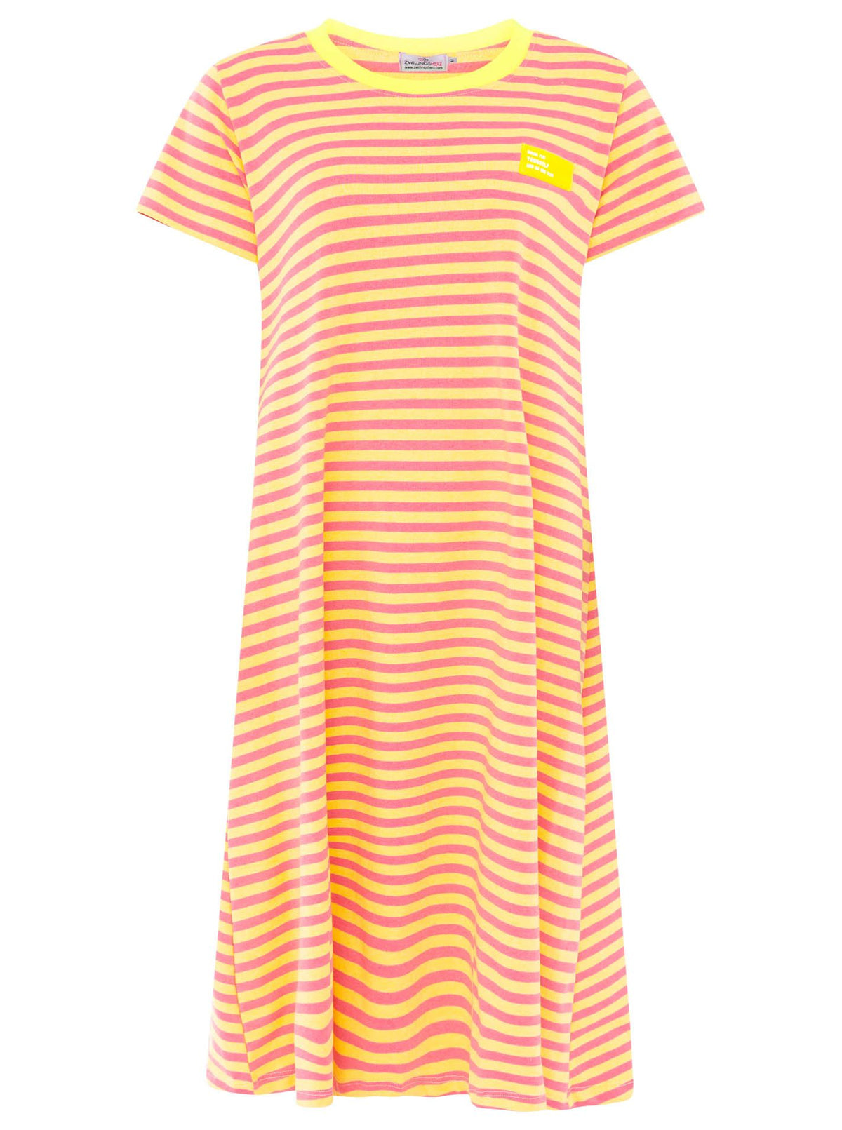 Zwillingsherz - Sweat Kleid "Neon Streifen" - Orange