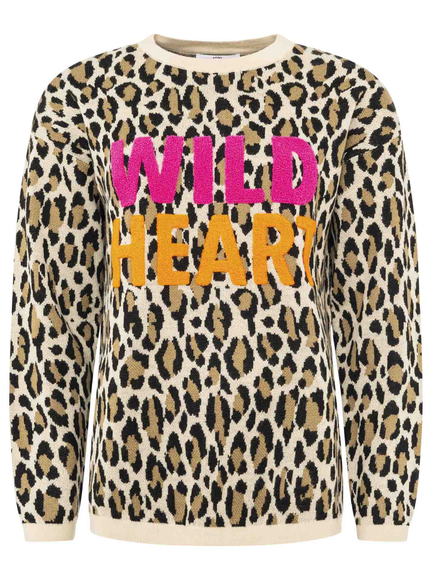 Zwillingsherz - Sweatshirt "Wild Heart" - Beige/Pink
