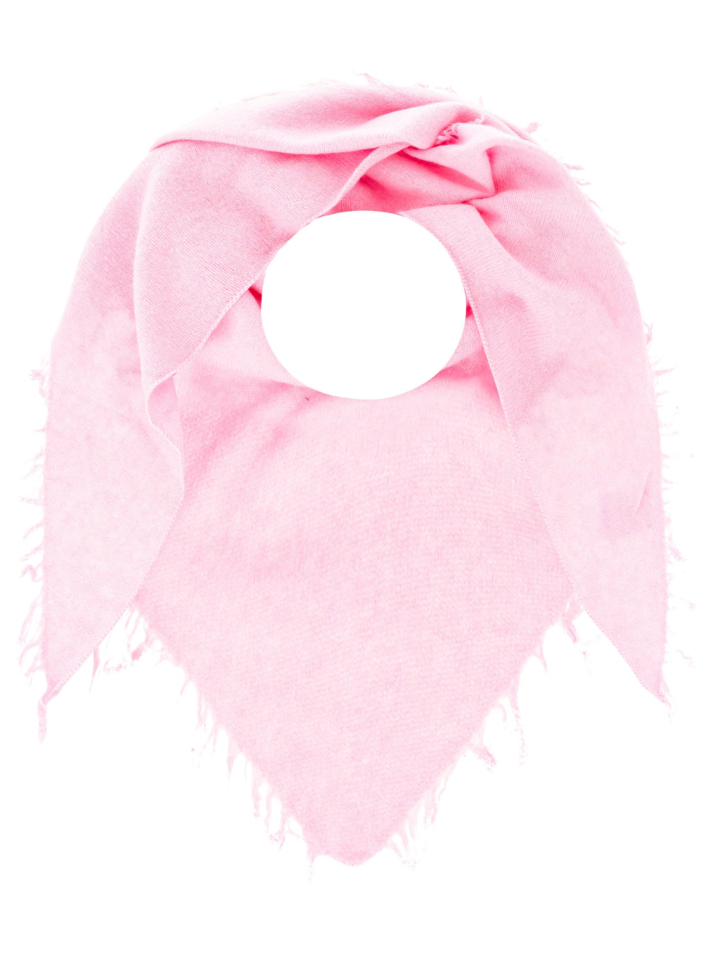 Zwillingsherz - 100% Kaschmir Dreieckstuch "Fransen" - Rosa