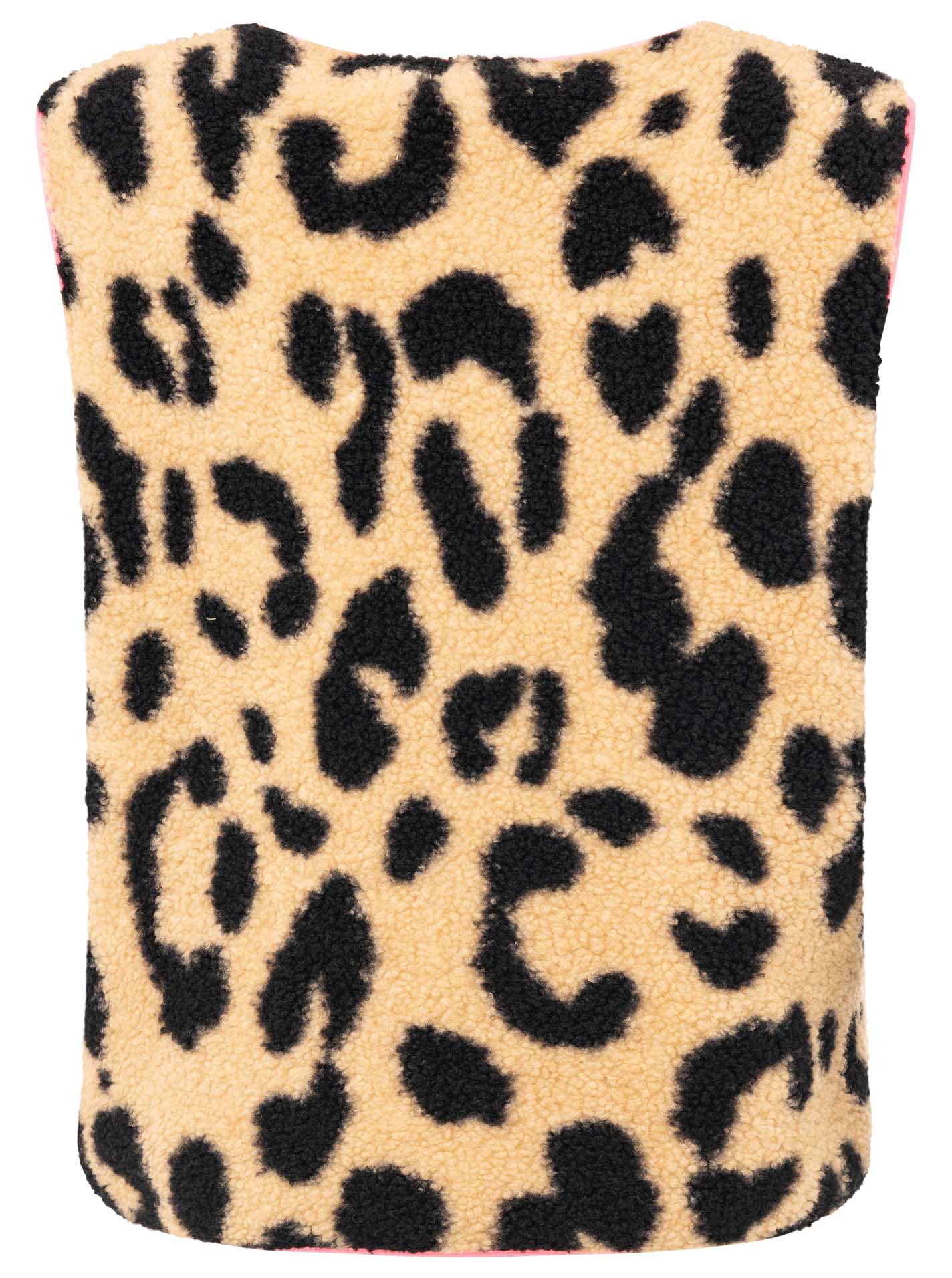 Zwillingsherz - Troyer Sweat Weste "Leo Leopard" - Beige/Pink