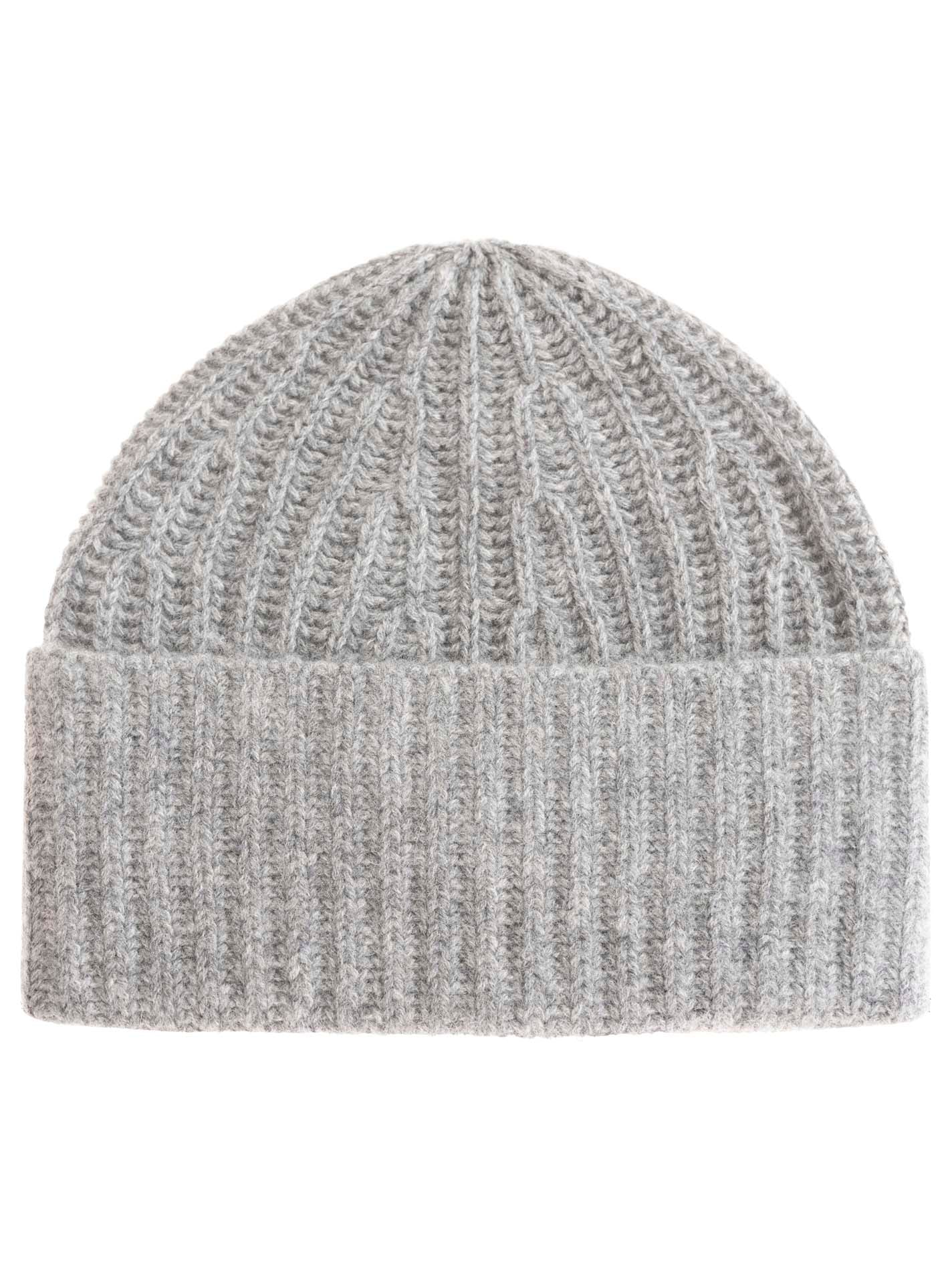 Zwillingsherz - Kaschmir Mütze "Grobstrick" (100% Cashmere) - Mittelgrau