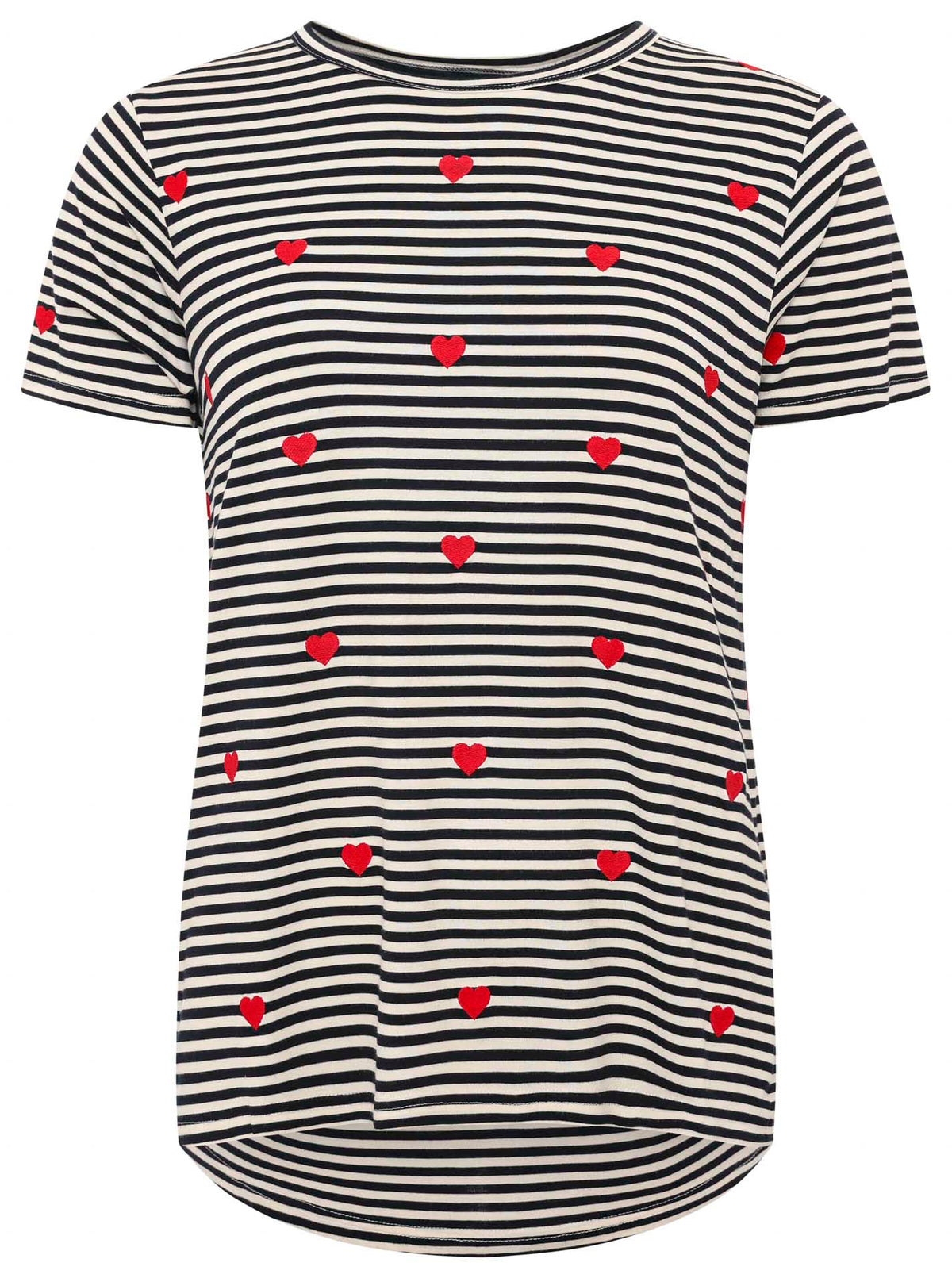 Zwillingsherz - T-Shirt Streifen "Streifen Herzen" - Marine