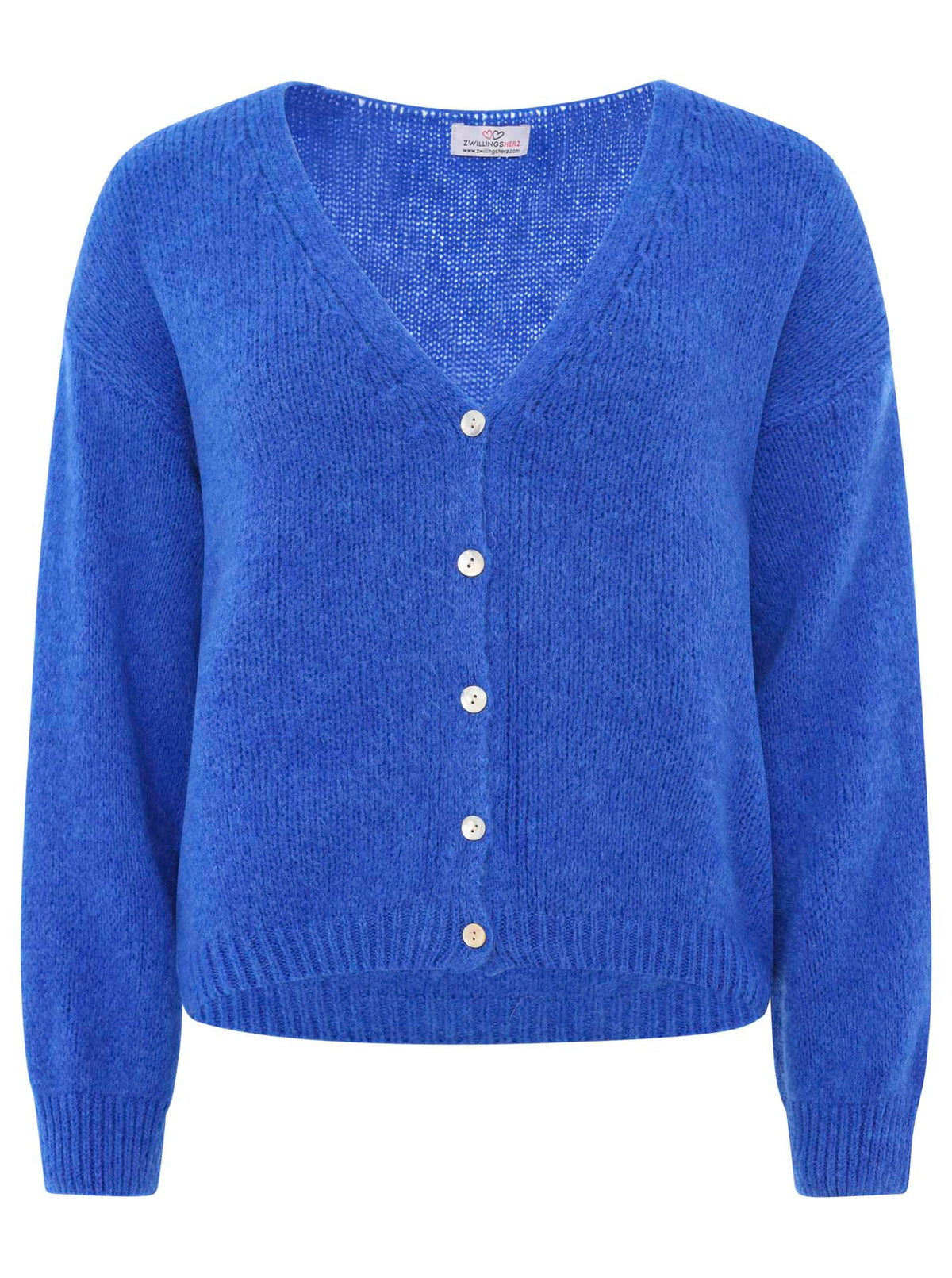 Zwillingsherz - Weicher Alpaka Cardigan - Royal Blau