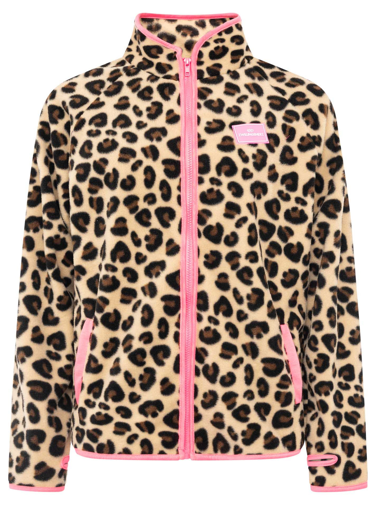 Zwillingsherz - Teddy Fleece Zipper "Leo" - Beige/Pink
