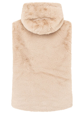 Zwillingsherz Fellweste Hood - Beige