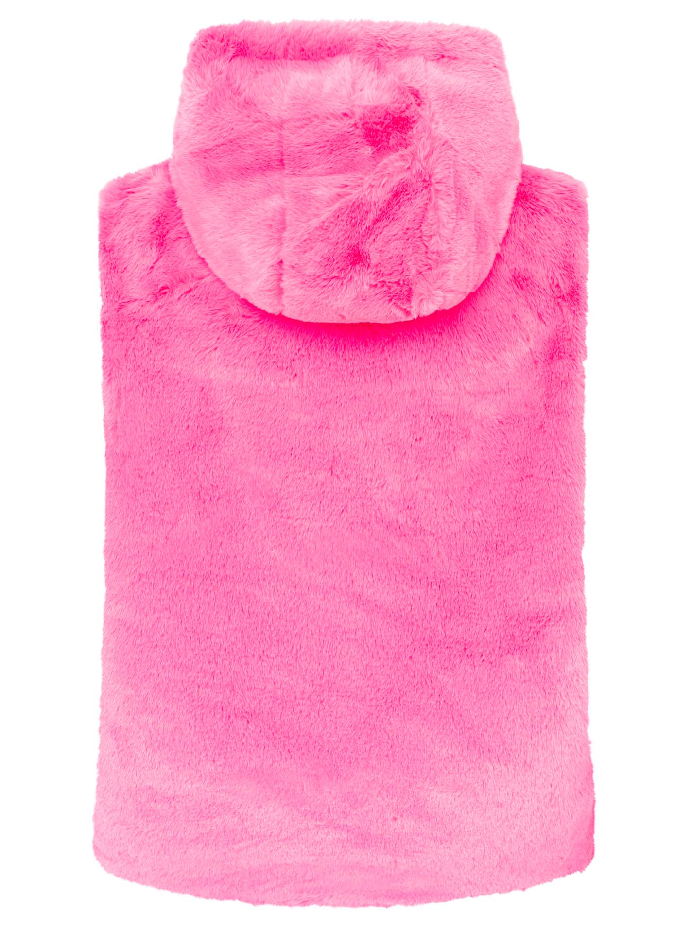 Zwillingsherz Fellweste Hood - Neonpink
