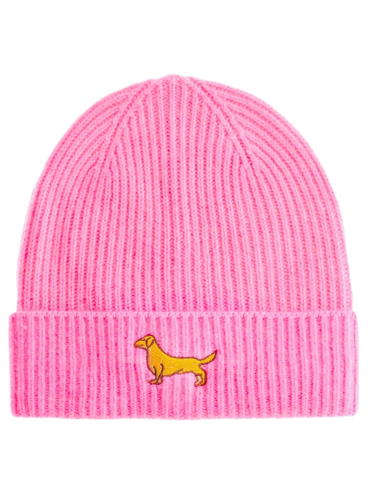 Zwillingsherz - 100% Cashmere Mütze Dackel - Pink