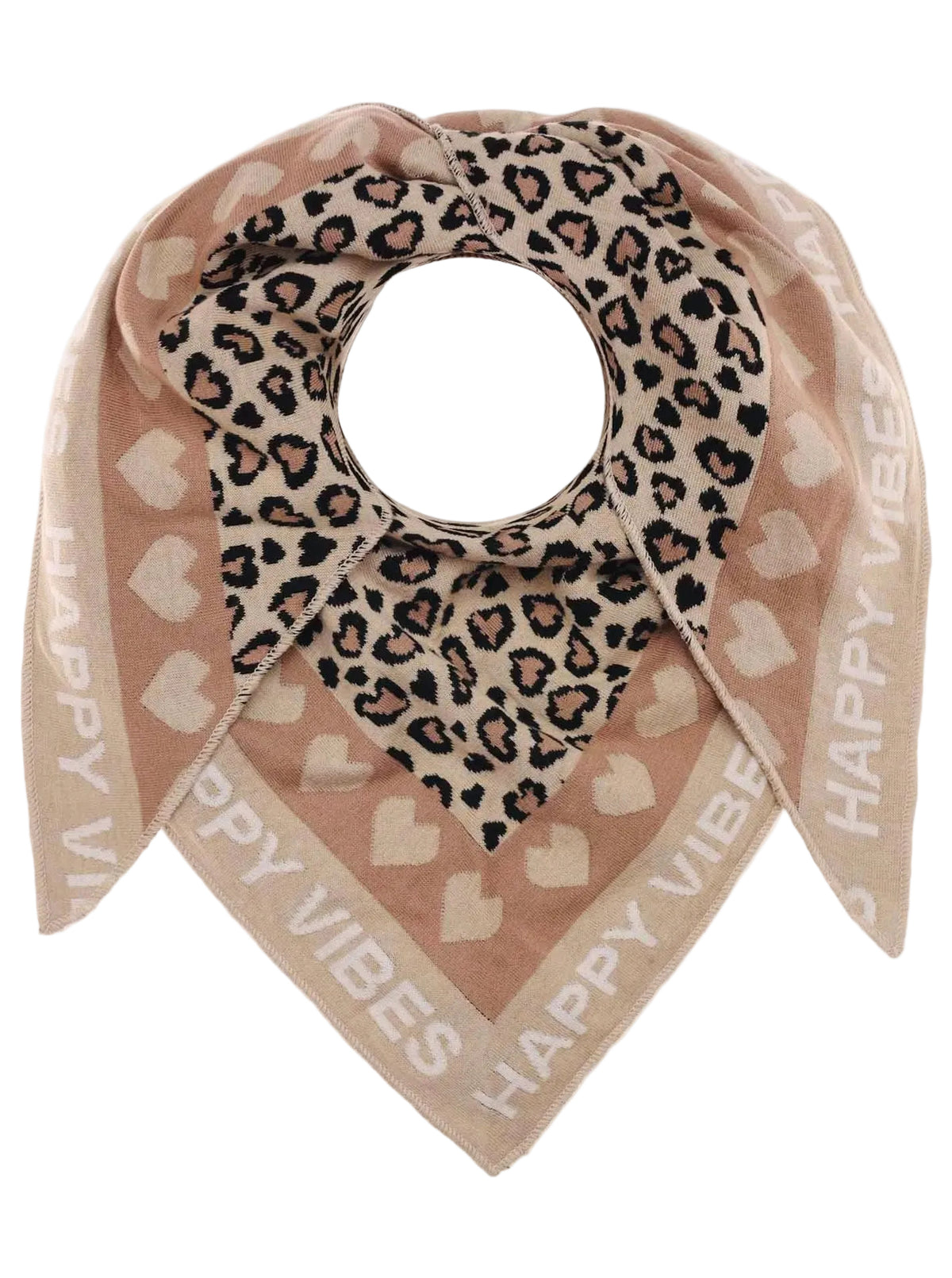 Zwillingsherz - Dreieckstuch "Leo Happy Vibes Micha" Baumwolle - Beige