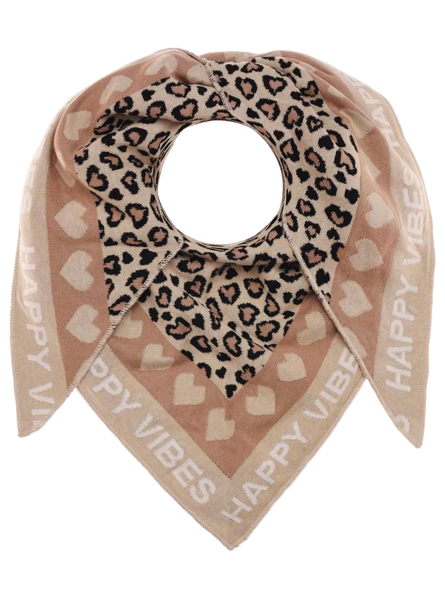 Zwillingsherz - Dreieckstuch "Leo Happy Vibes Micha" Baumwolle - Beige