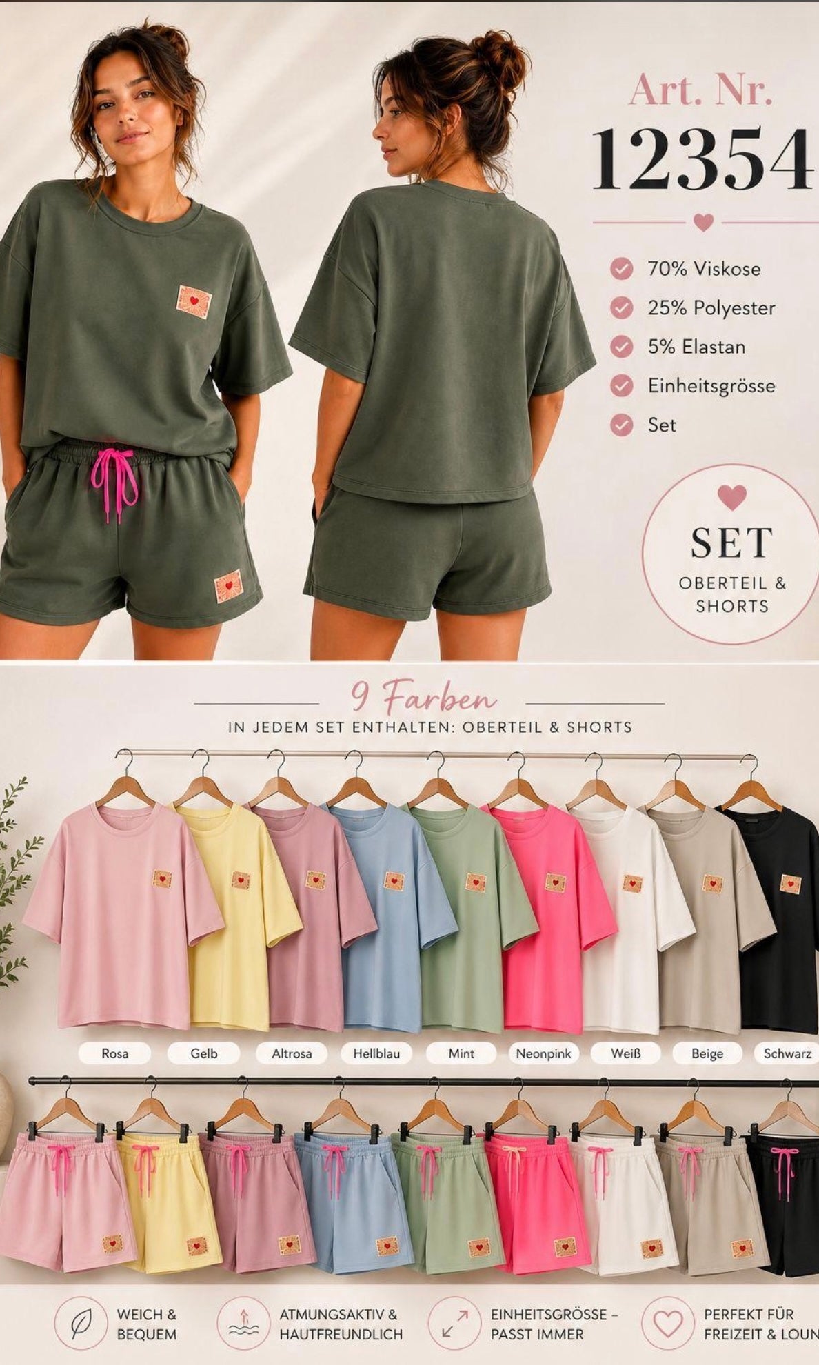 Zweiteiler Set (Shorts + Shirt)