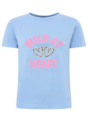 Zwillingsherz T-Shirt "Leo Herzen - Hellblau