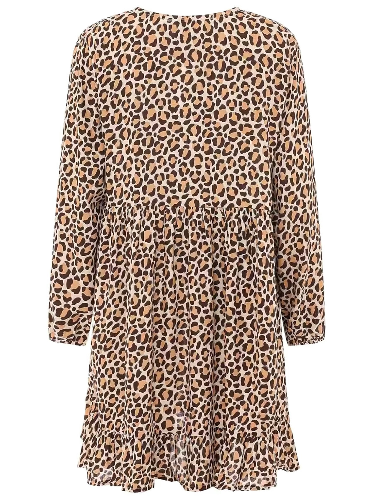 Zwillingsherz - Kleid/Tunika Wilder Leo Leopard Muster - Beige/Schwarz