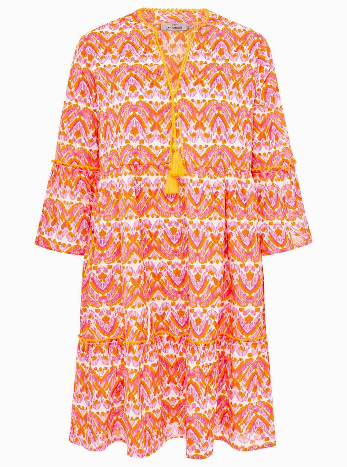 Zwillingsherz - Kleid/Tunika Joyful Design - Pink/Orange