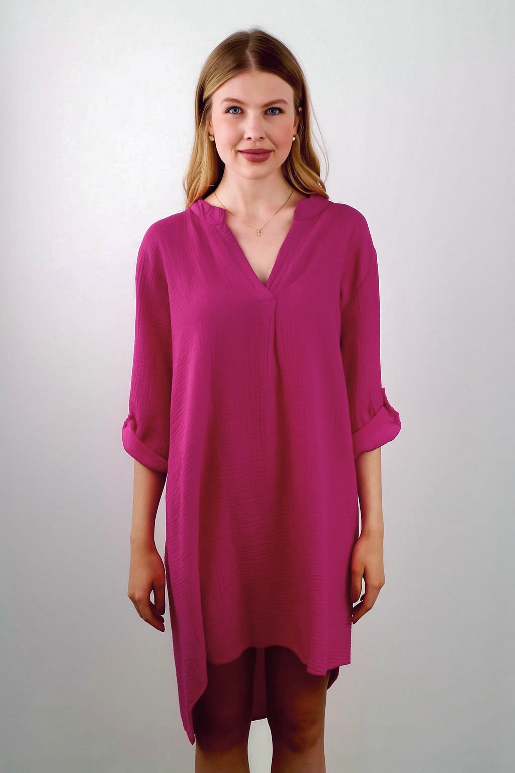 Musselin Kleid / Tunika - Beere