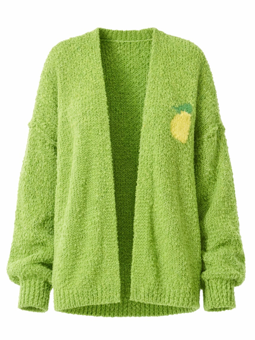 Flair Cardigan "Limoncello" - Made in Italy - Giftgrün (Super Sale - keine Retoure)