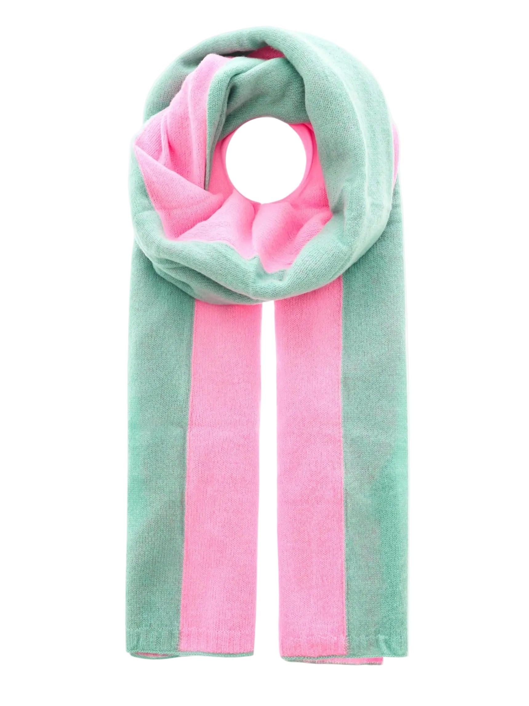 Zwillingsherz 100% Cashmere/Kaschmir Schal Zweifarbig - Pink/Salbei