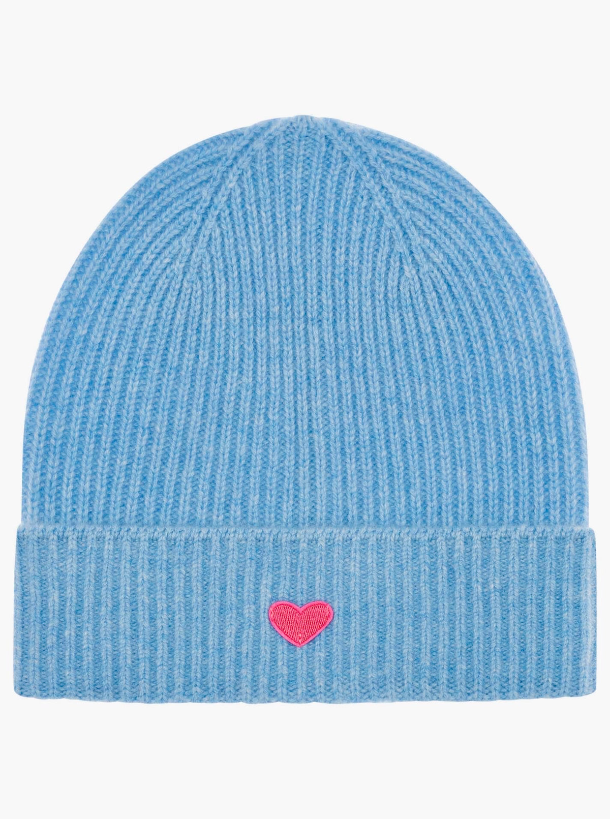 Zwillingsherz - Cashmere Mütze "Herz" - Neon Blau