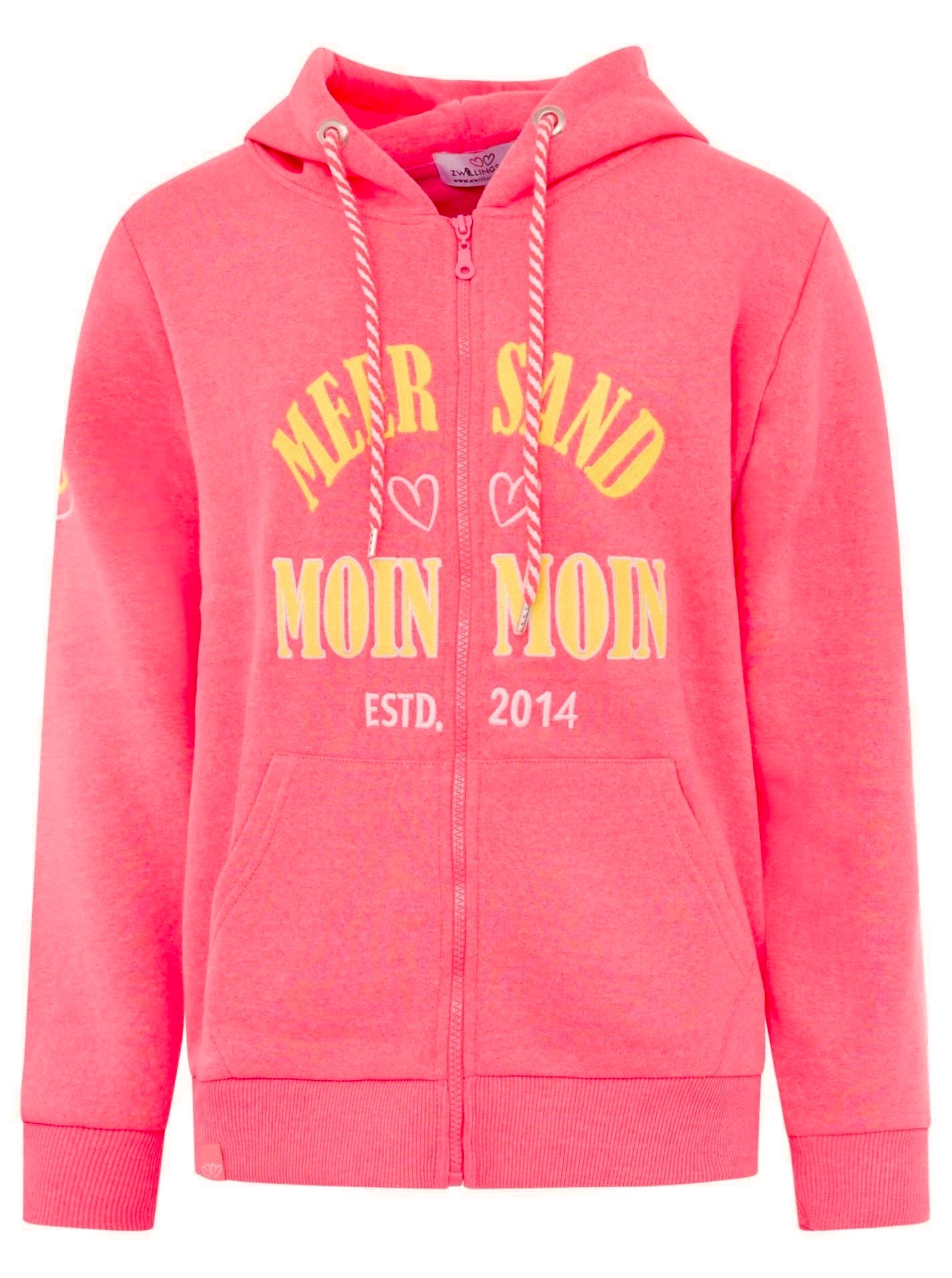 Zwillingsherz - Hoodiejacke "Moin Meer Sand - Pink