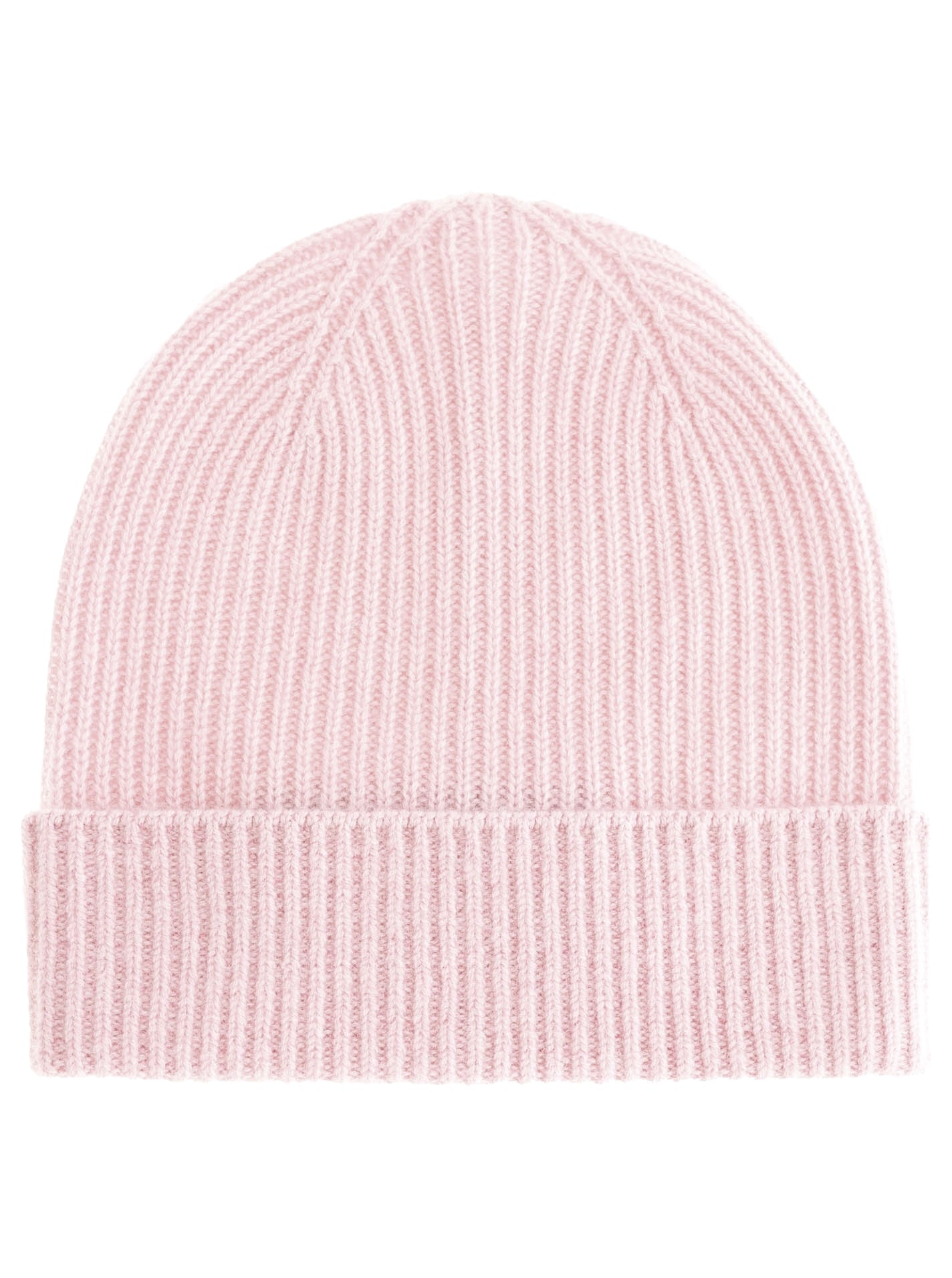 Zwillingsherz Damen Kaschmir-Rippstrick-Mütze (100% Cashmere) - Altrosa