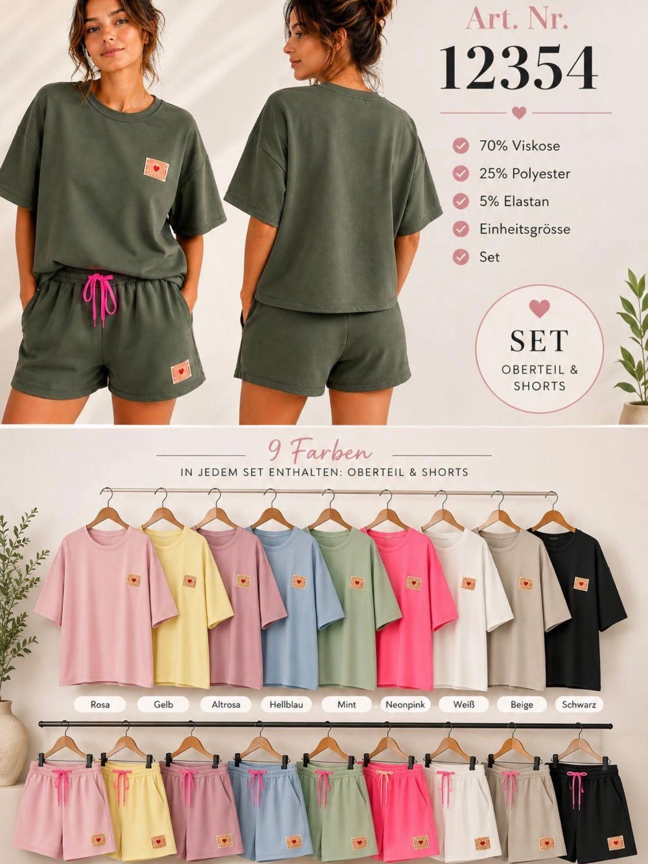 Zweiteiler Set (Shorts + Shirt)
