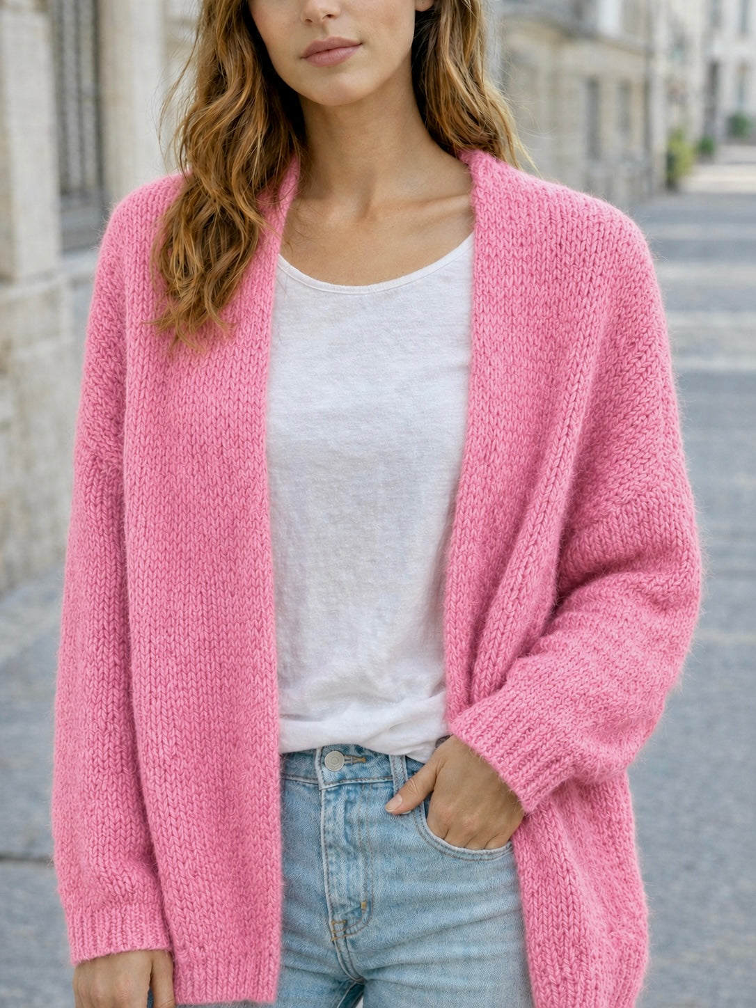 Flair - Cardigan in trendigem Neon - Rosa