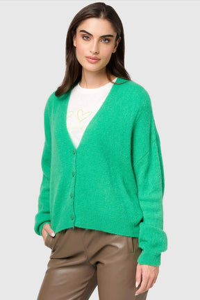 Wasabi - Trendig weicher Baby Alpaka Cardigan - Grün
