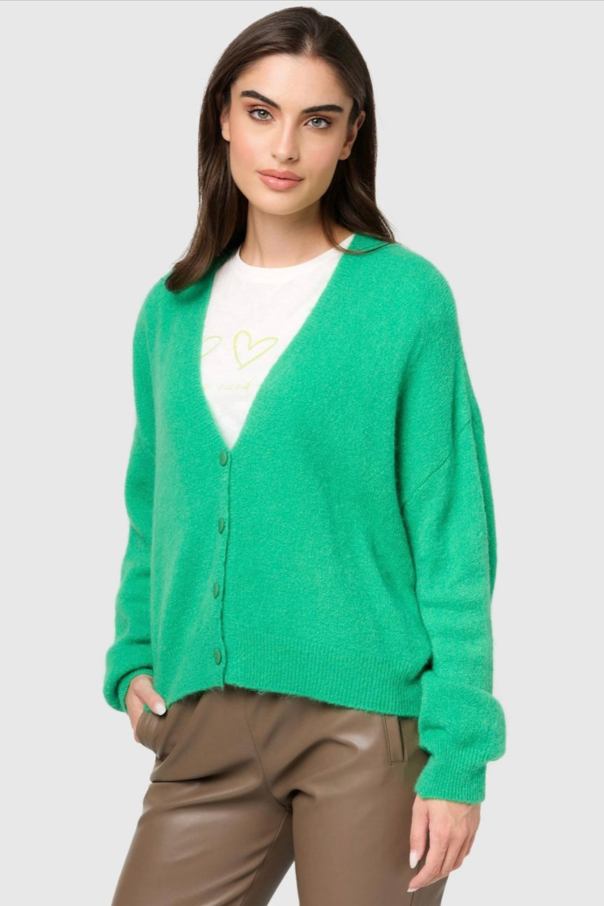 Wasabi - Trendig weicher Baby Alpaka Cardigan - Grün