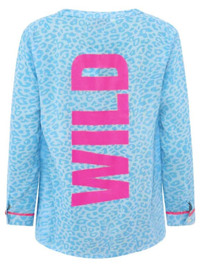 Zwillingsherz - Langarmbluse Leo Wild - Blau