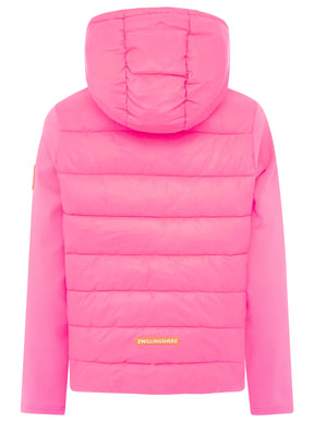 Zwillingsherz Kombinierte Steppjacke - Neonpink