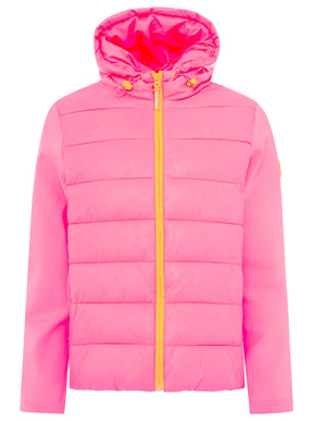 Zwillingsherz Kombinierte Steppjacke - Neonpink