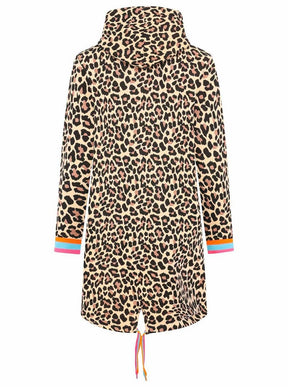 Zwillingsherz - Hoodiemantel "Leo Neon Kante" - Beige/Schwarz