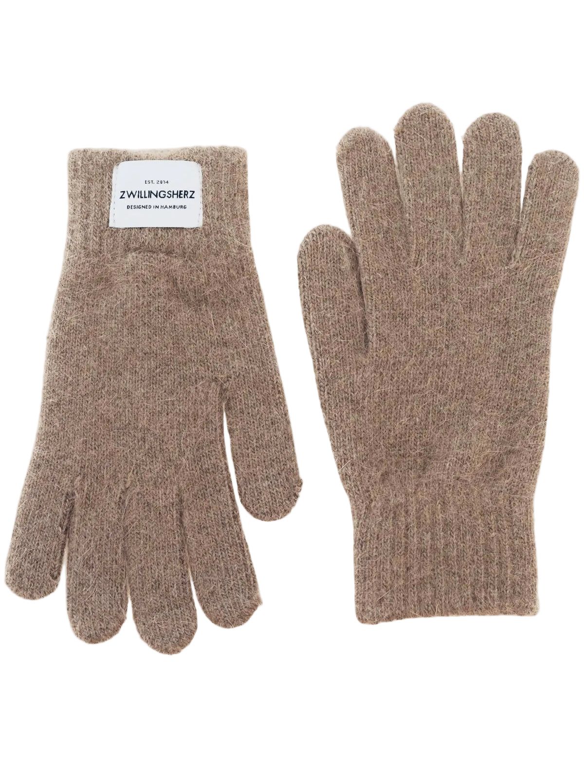 Zwillingsherz - Woll Handschuhe mit Kaschmir - Taupe