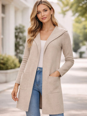 Zwillingsherz Strickjacke Kapuze Janina - Beige