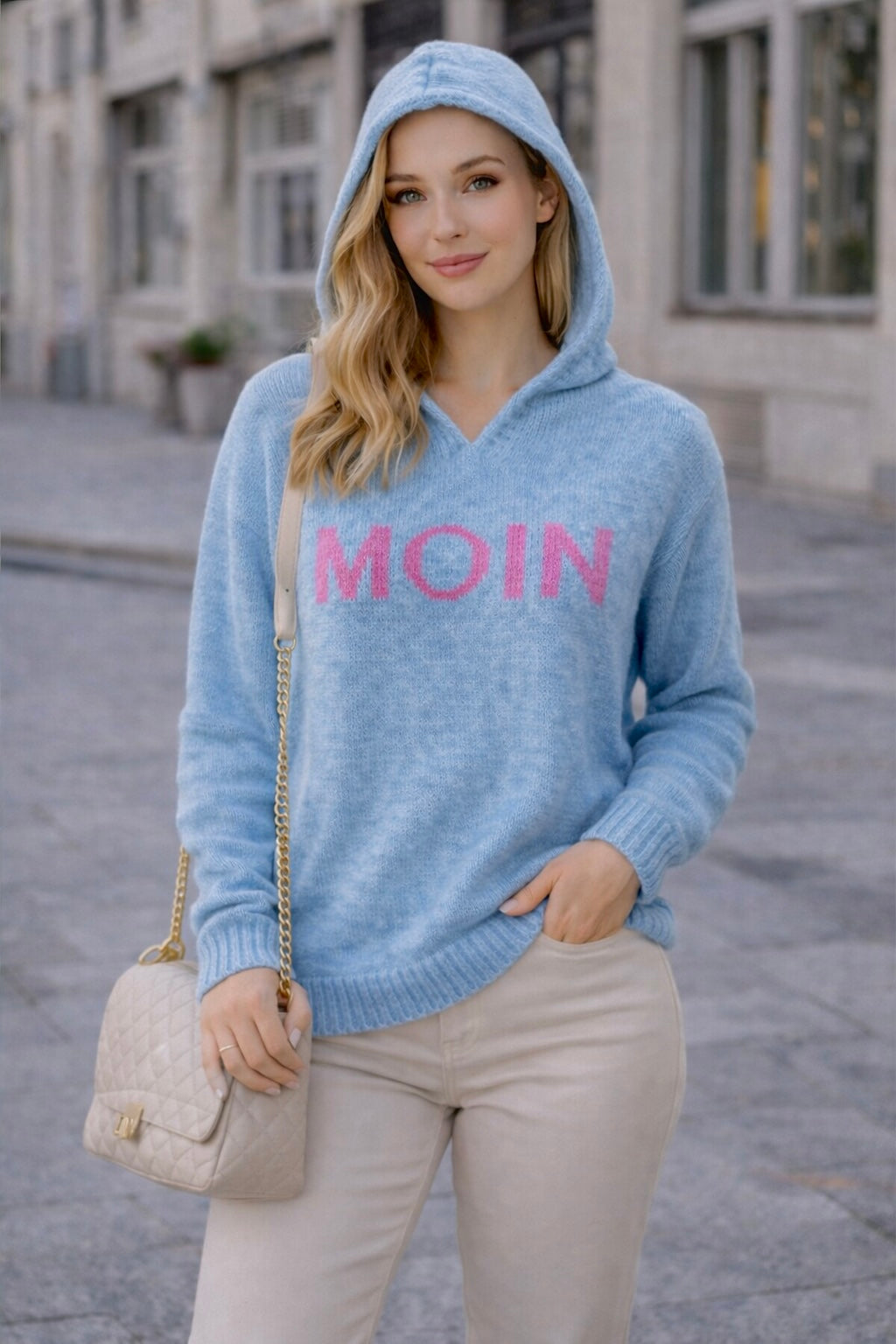 Flair Comfort - Hoodie "Moin" - Hellblau