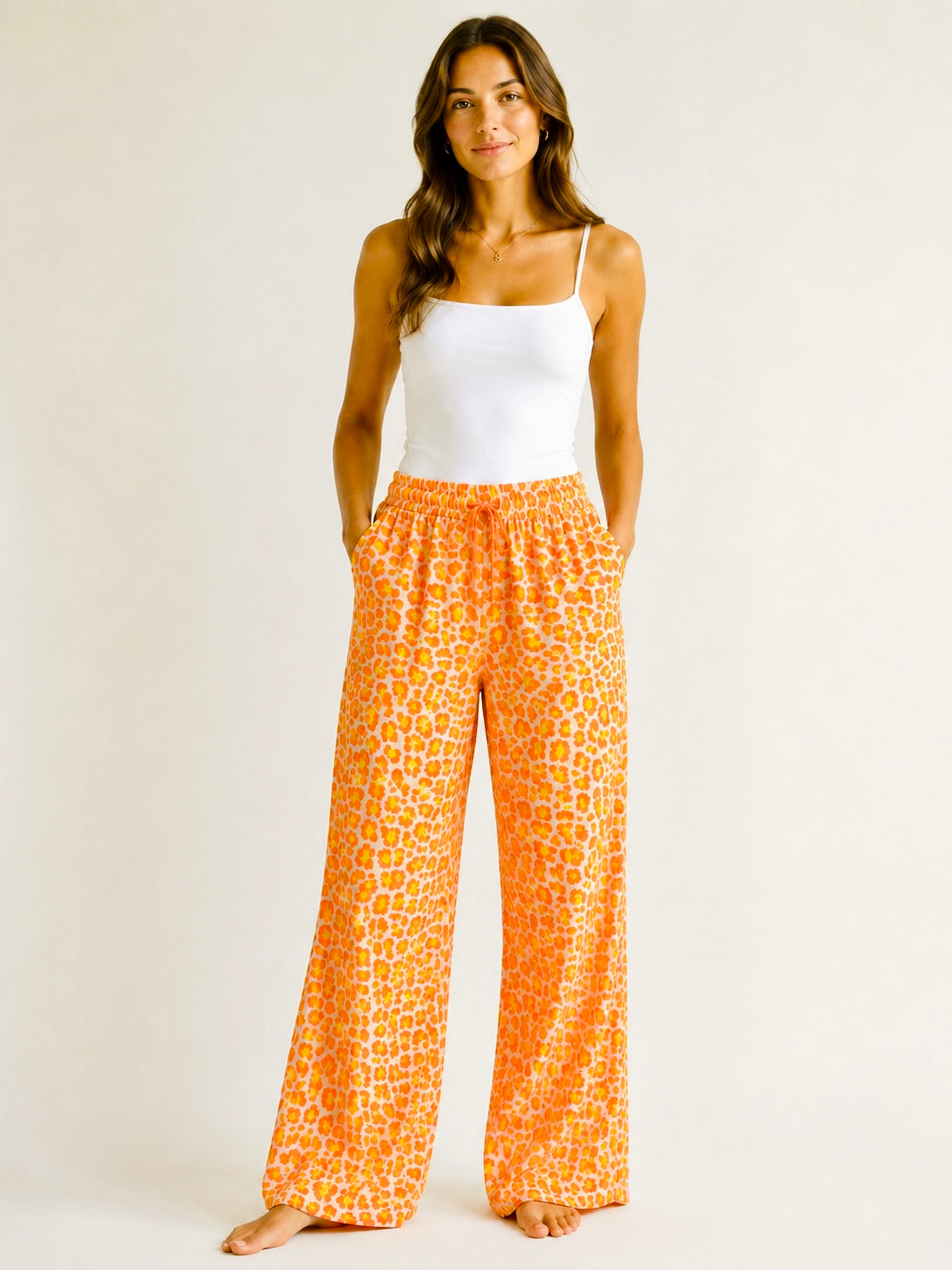 Musselin Hose Leo - Orange/Gelb