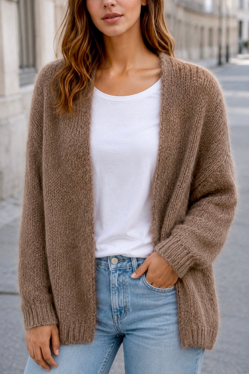 Flair Comfort - Cardigan in trendigem Taupe