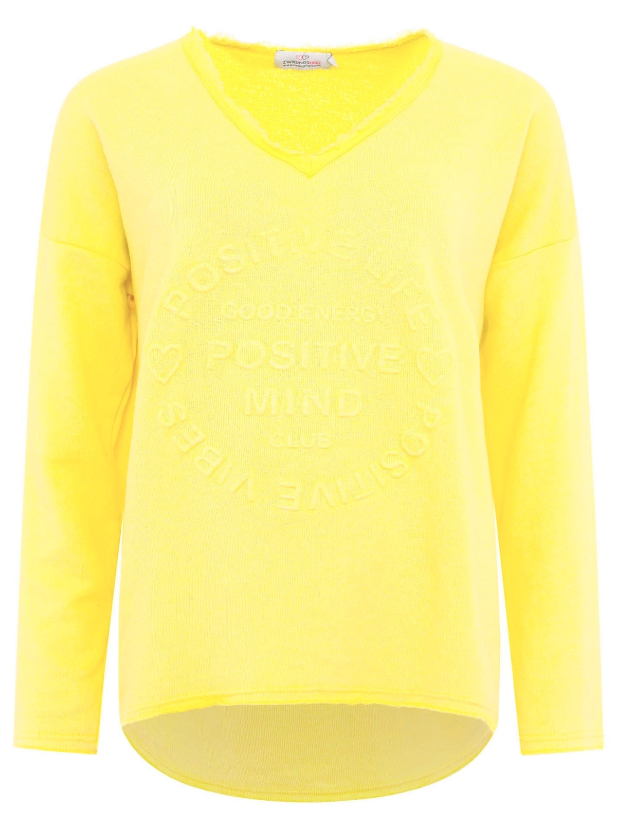 Zwillingsherz -  Sweatshirt "Positive Mind" - Gelb (NEU)
