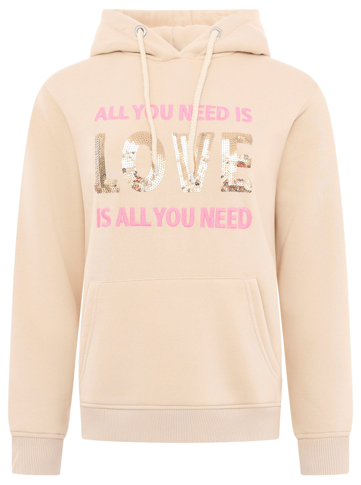 Zwillingsherz - Hoodie/Sweatshirt "All you need is Love" - Beige