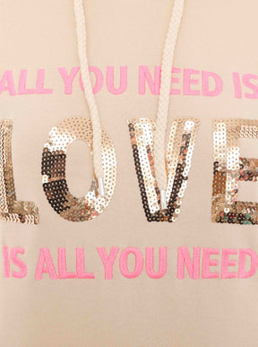 Zwillingsherz - Hoodie/Sweatshirt "All you need is Love" - Beige