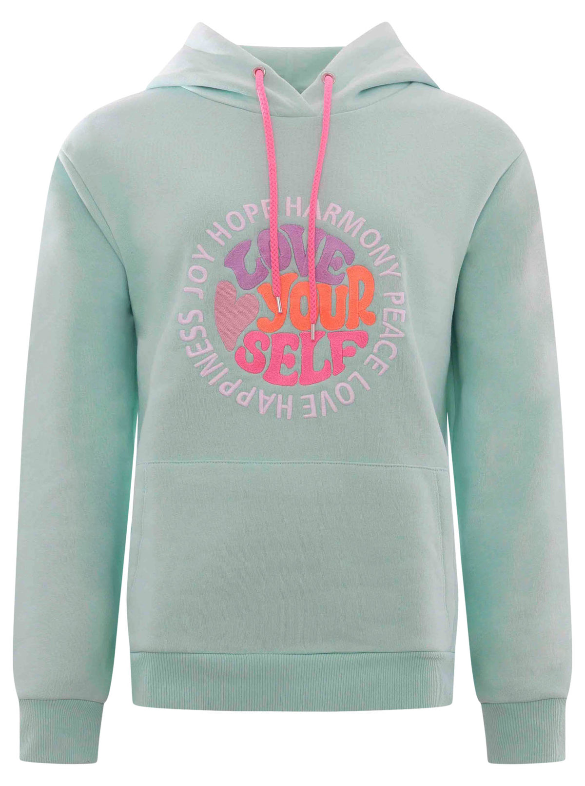 Zwillingsherz - Hoodie "Love Yourself Be Happy" - Mint (fällt größer aus)