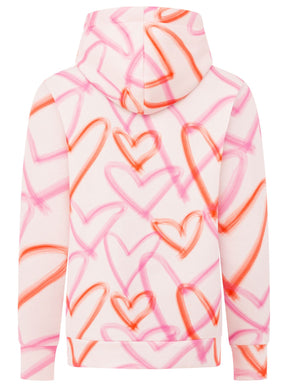 Zwillingsherz - Hoodiejacke "Big Hearts" - Weiß/Pink