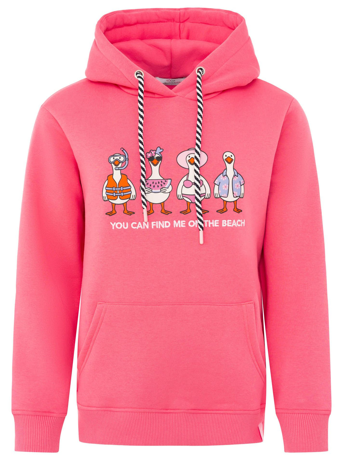 Zwillingsherz - Hoodie "On The Beach" - Neonpink