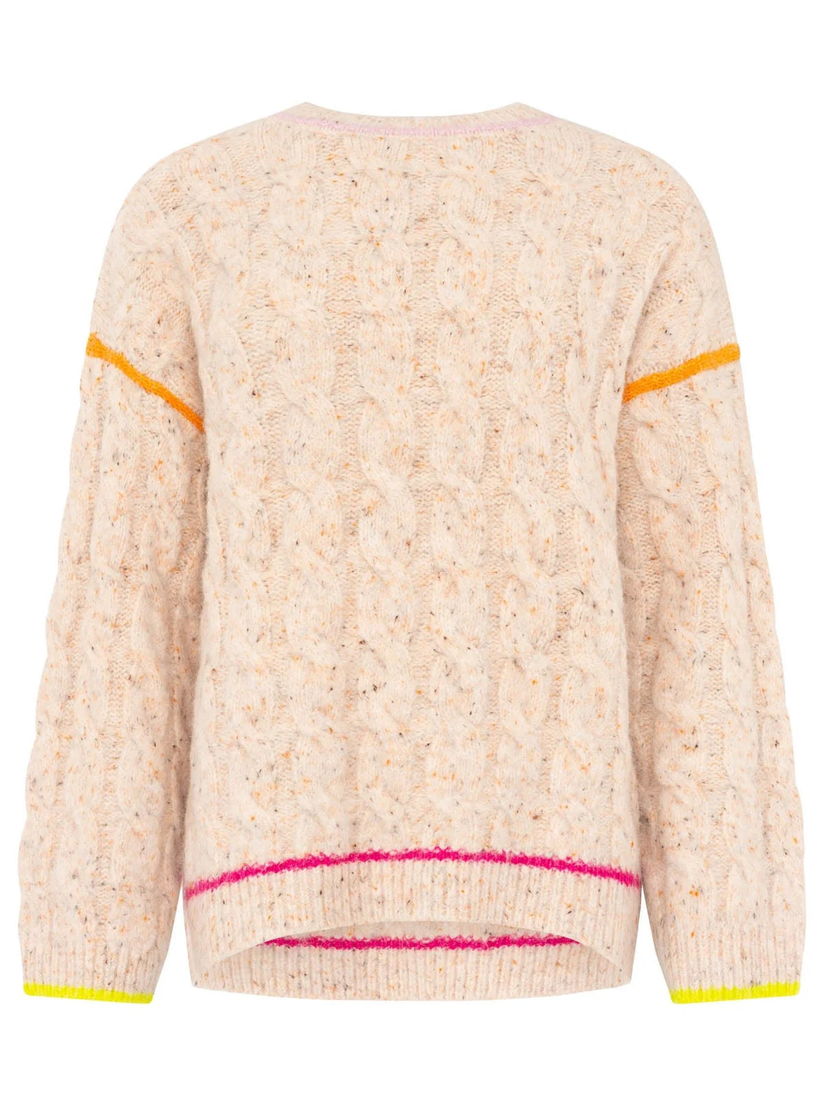 Zwillingsherz Pullover "Colourful Cable" - Creme