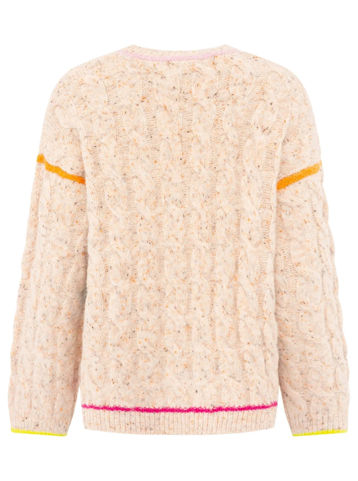 Zwillingsherz Pullover "Colourful Cable" - Creme