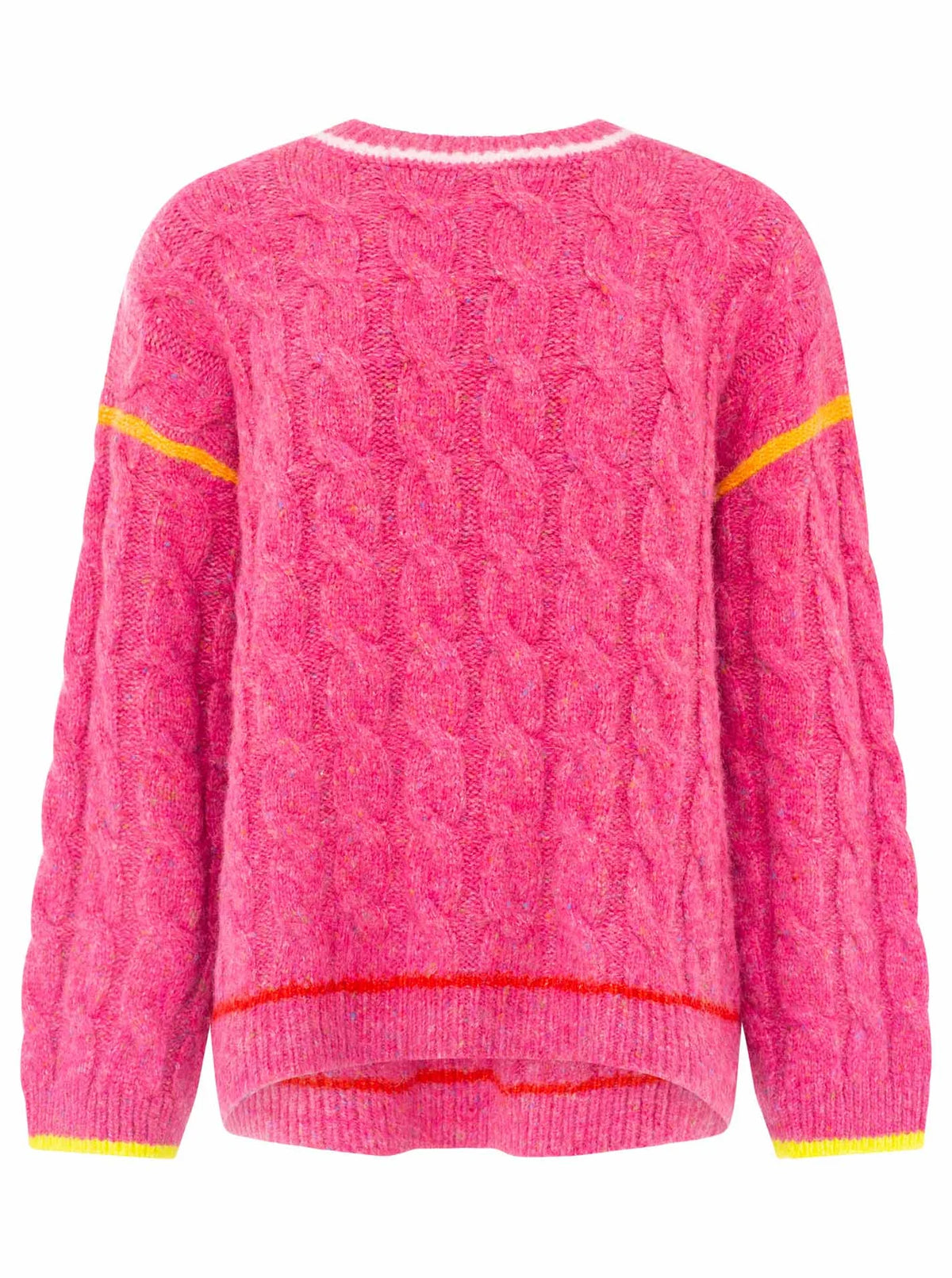 Zwillingsherz Pullover "Colourful Cable" - Neonpink