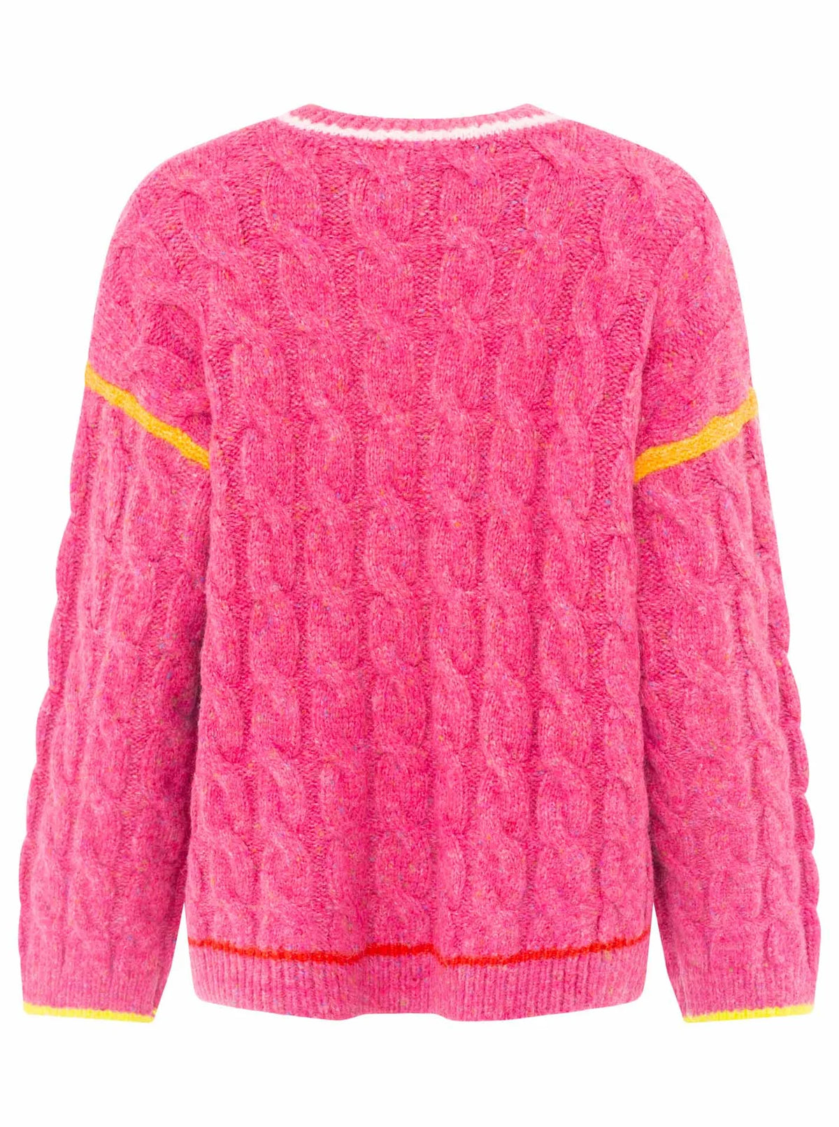 Zwillingsherz Pullover "Colourful Cable" - Neonpink