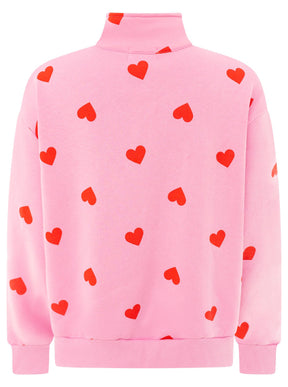 Zwillingsherz - Sweatjacke Zip "Allover Herz" - Pink