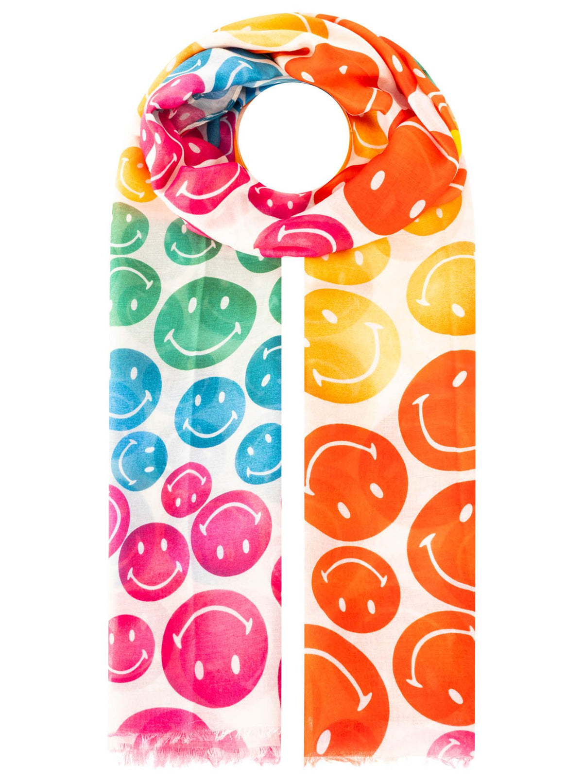 Zwillingsherz - Schal Bunte Smileys - Beige