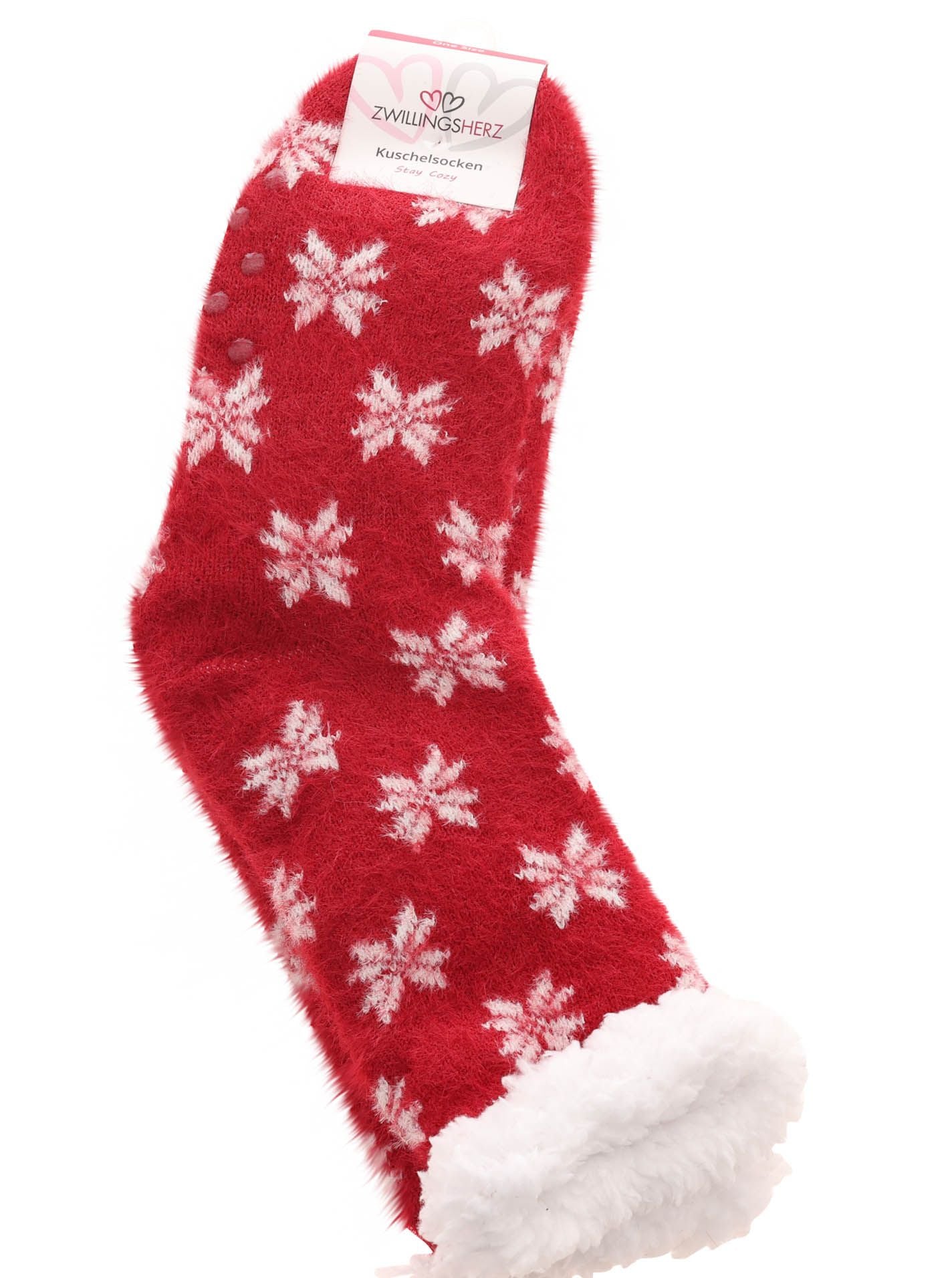 Zwillingsherz - Kuschelsocken Weihnachten - Rot (1 Paar)