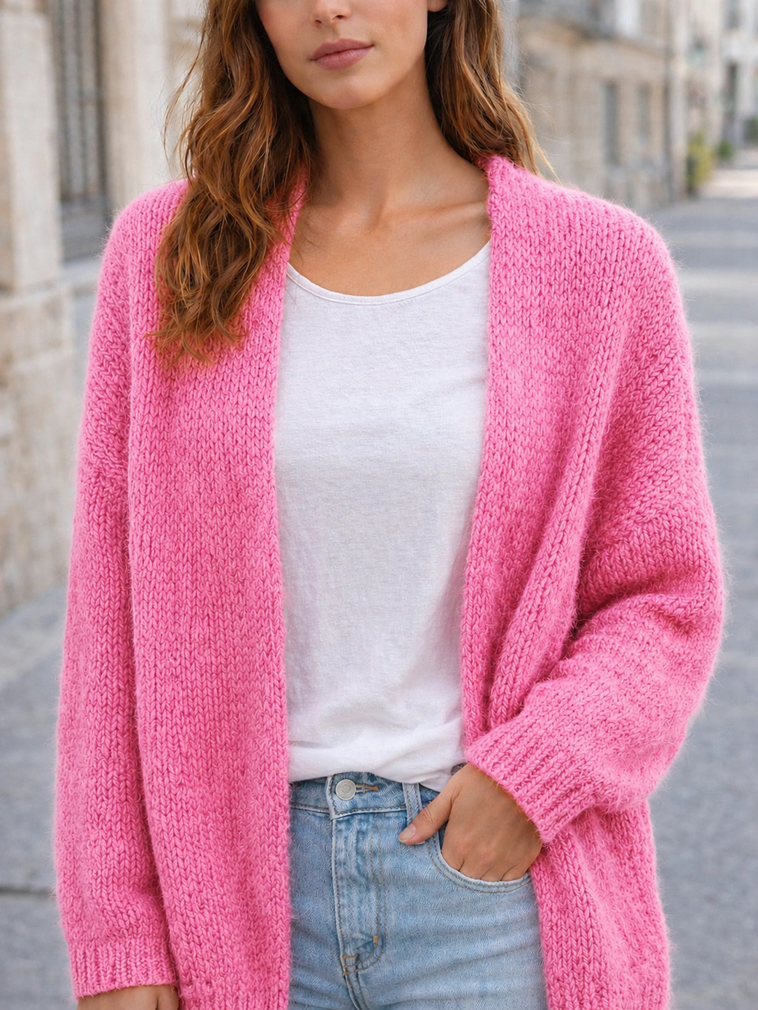 Flair - Cardigan in trendigem Neon - Bubblegum